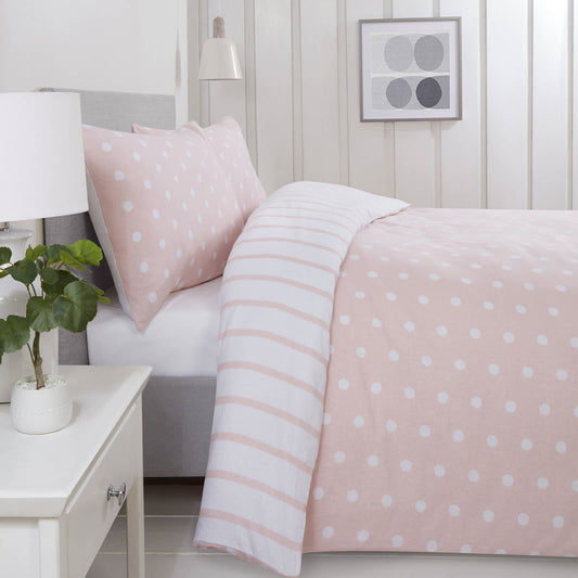 Spots & Stripes Blush Micro Fiber Duvet Set