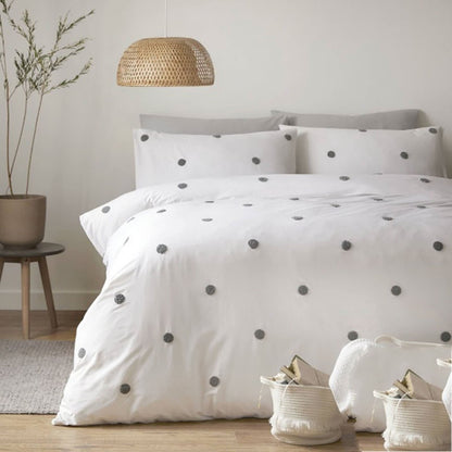 Dot Garden White/Slate Duvet Set