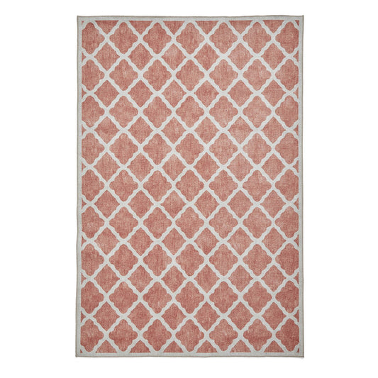 Coral H1063 Orange Modern Washable Rug
