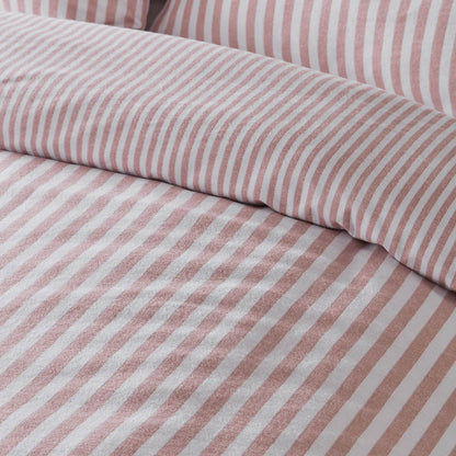 Brushed Stripe Blush Duvet Cover Set