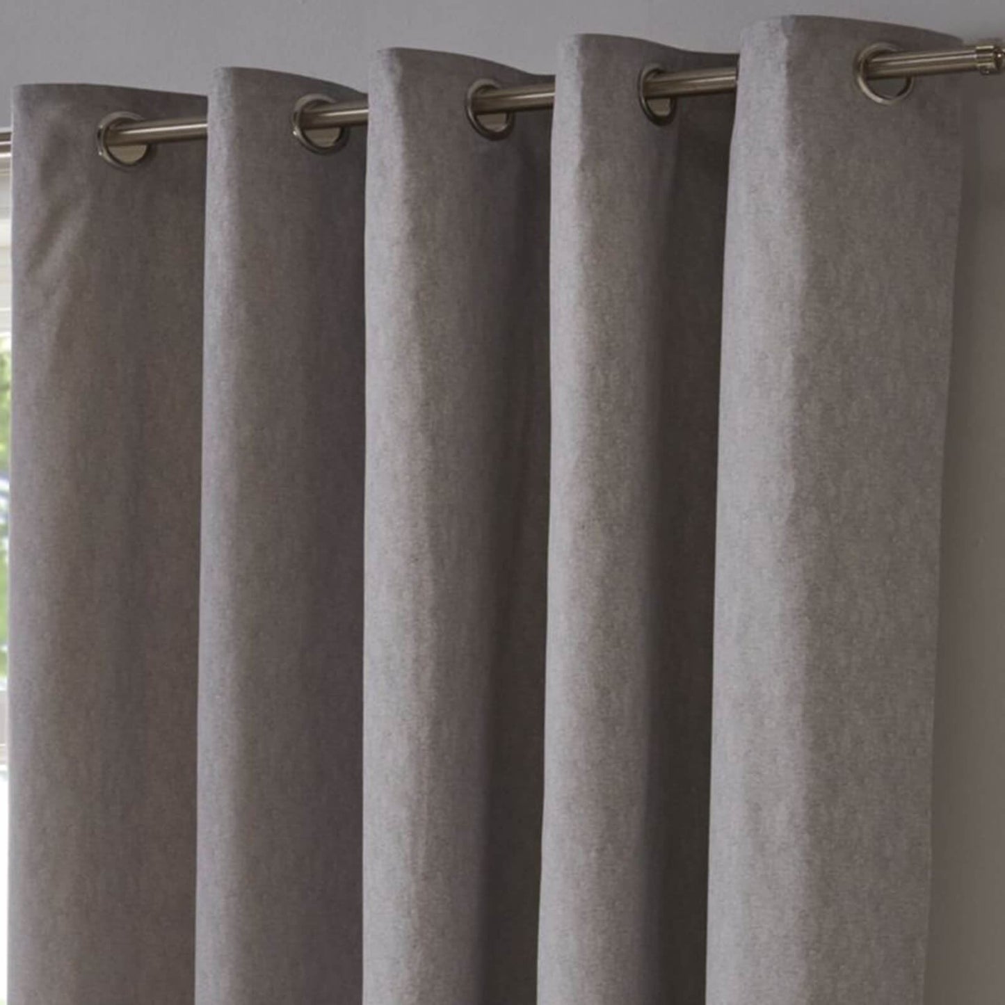Sorbonne Silver Eyelet Curtains