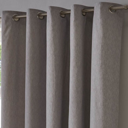 Sorbonne Silver Eyelet Curtains