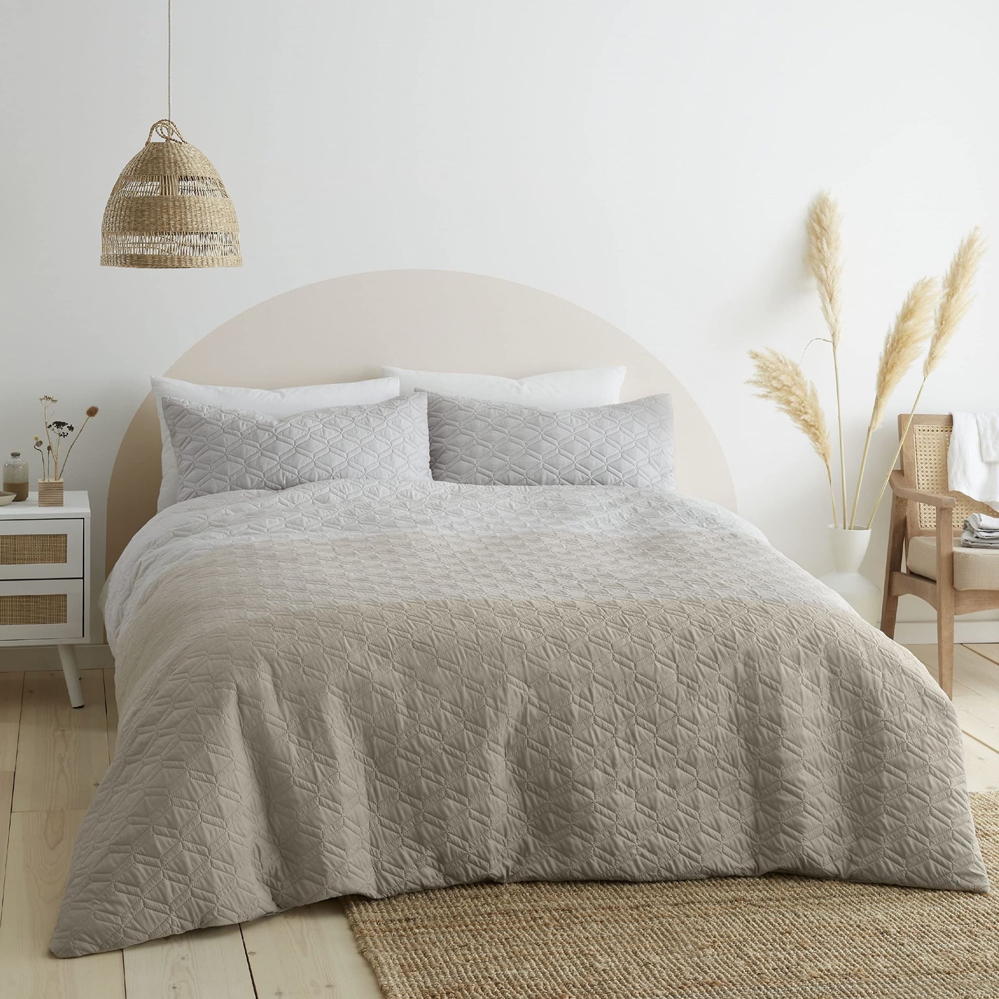 Ombre Geo Natural Duvet Set