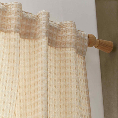 Muscat Waffle Natural Curtain Panel - Voile