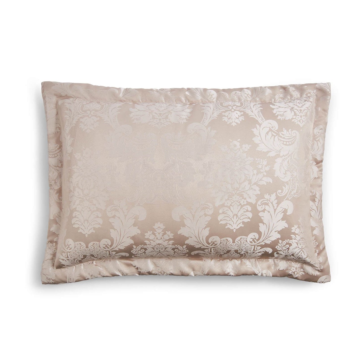 Damask Jacquard Quilted Pillow sham Pair Champagne Gold