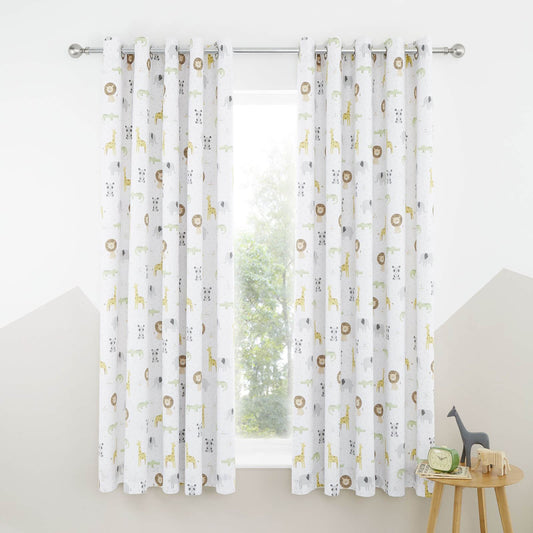 Roarsome Blackout Natural Eyelet Curtains