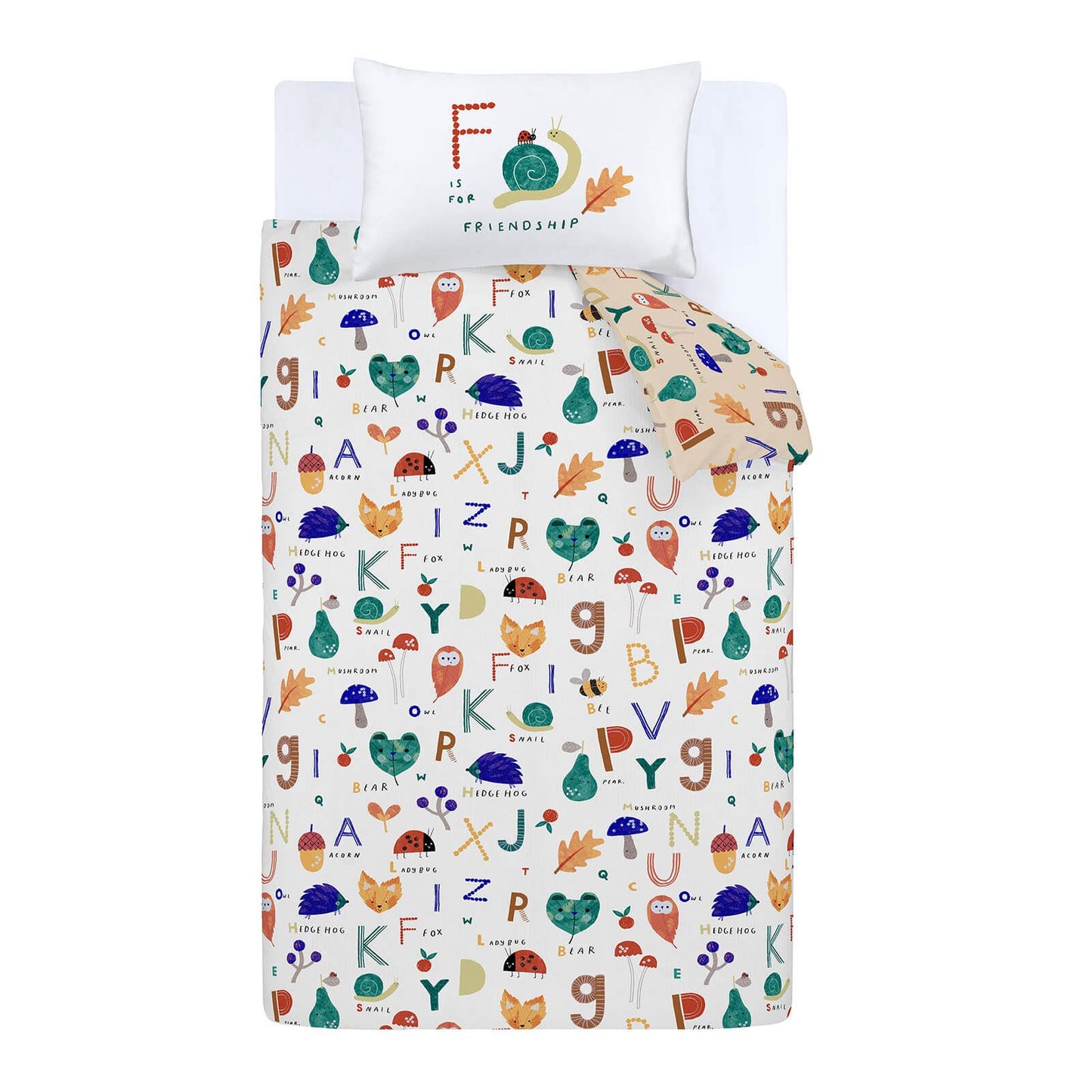 Woodland Alphabet White Duvet Cover Set