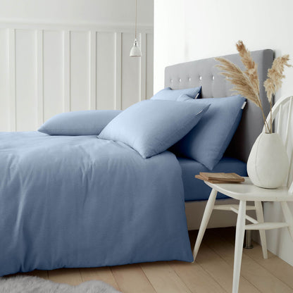 Brushed Cotton Lansfield Blue Duvet Cover Set