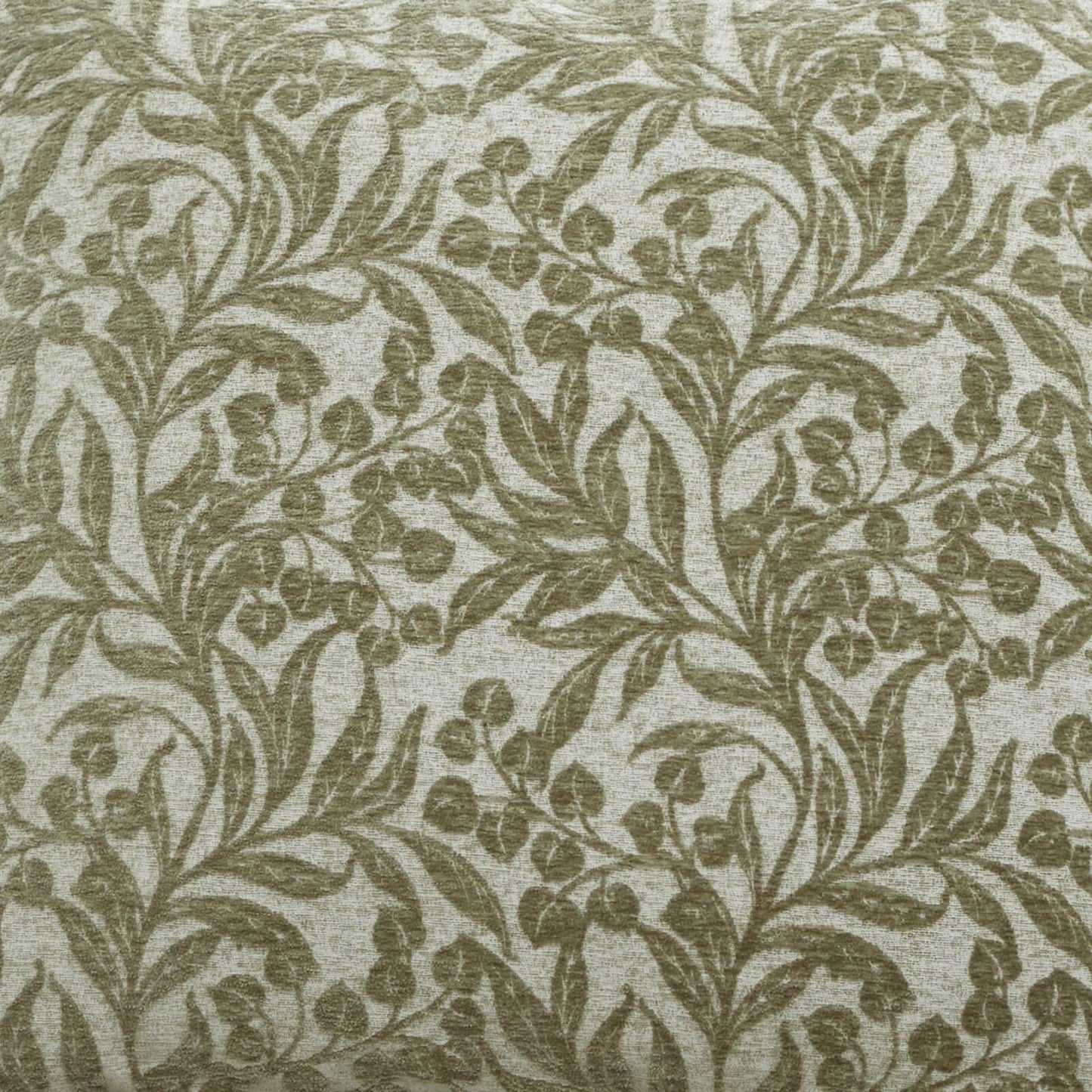 Bianca Fine Linens Chenille Leaves Cushion Green - 50x50cm