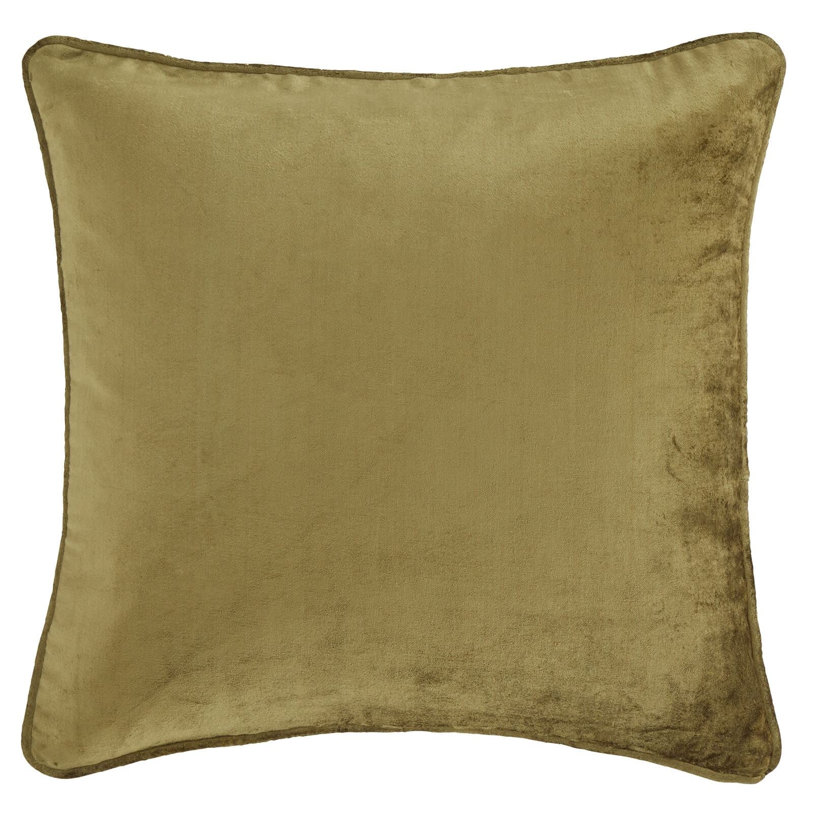 Antique Olive Green Filled Cushion