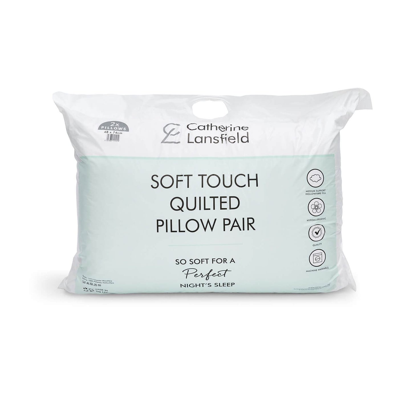 Luxury Quilted Comfort Embossed Pillow Pair White