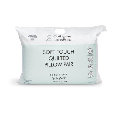 Luxury Quilted Comfort Embossed Pillow Pair White