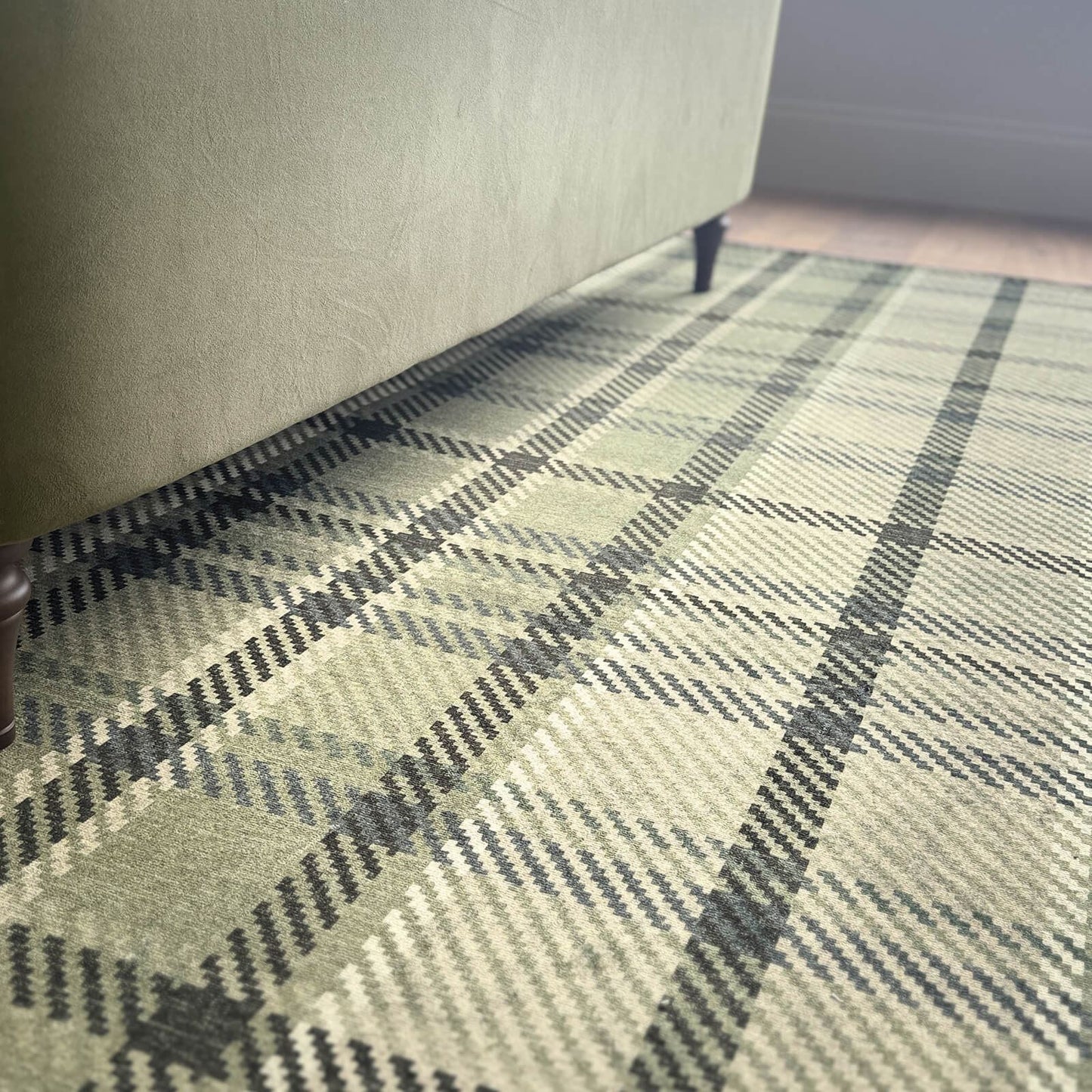 Hug Rug Eco-Washable Isla Plaid Emerald 75x220