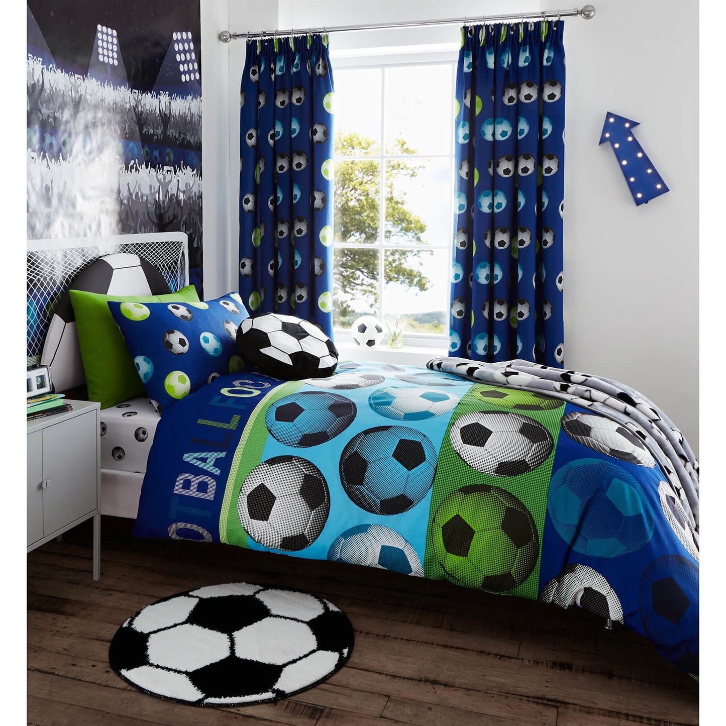 Football Blue Kids Duvet Set