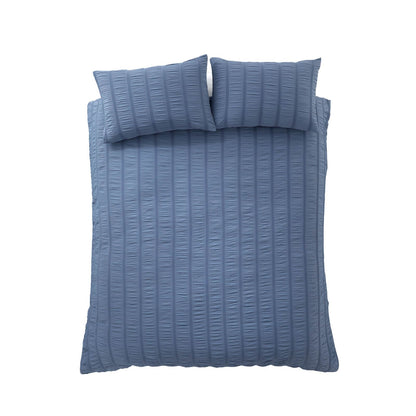 Pineapple Elephant Waffle Seersucker Bedding Duvet Cover Set Blue