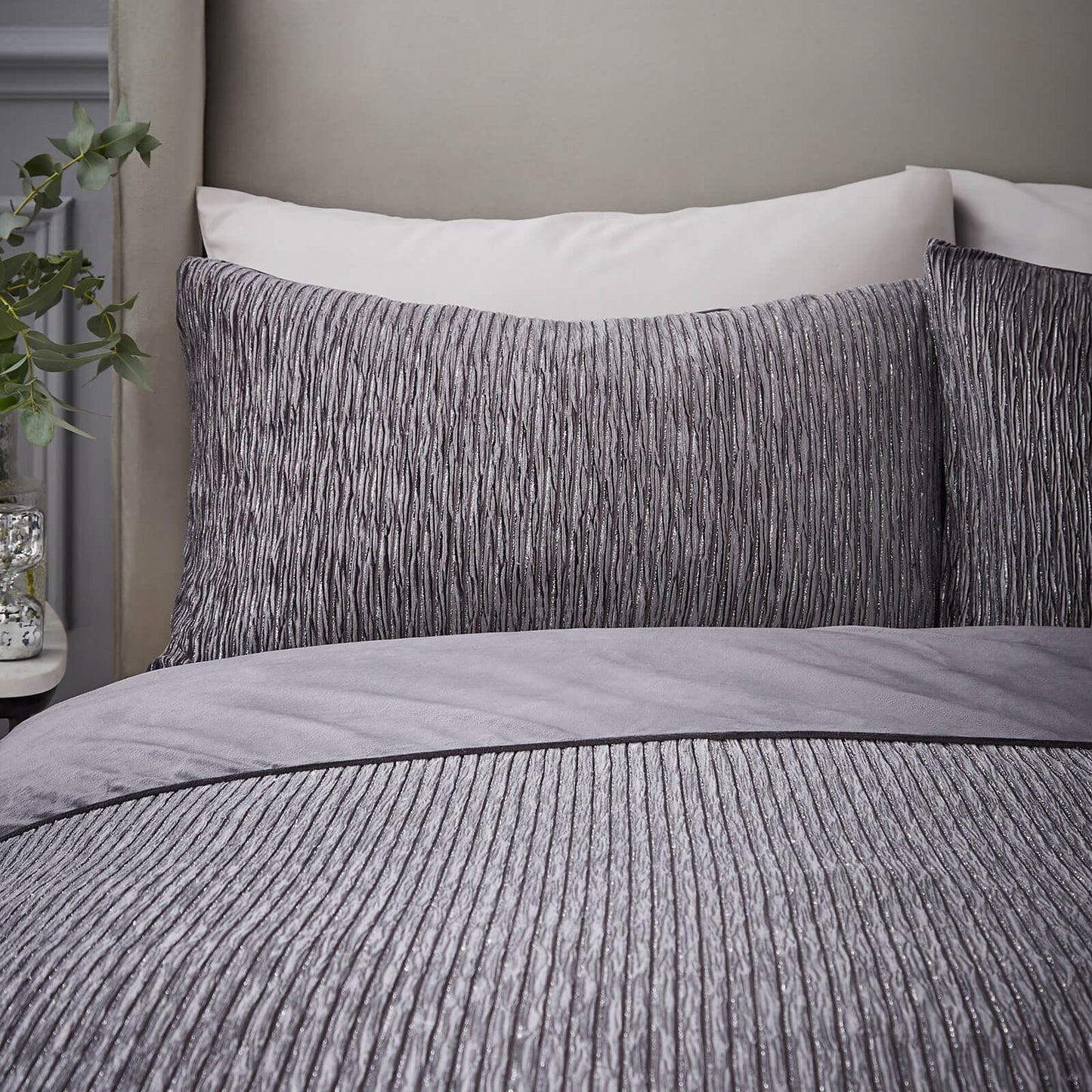 Allure Sparkle Grey Duvet Cover Set