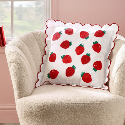 Catherine Lansfield Strawberry Red Cushion - Filled