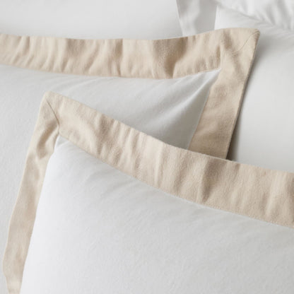 Bianca Fine Linens Tailored Cotton Bedding Duvet Cover Set White / Natural