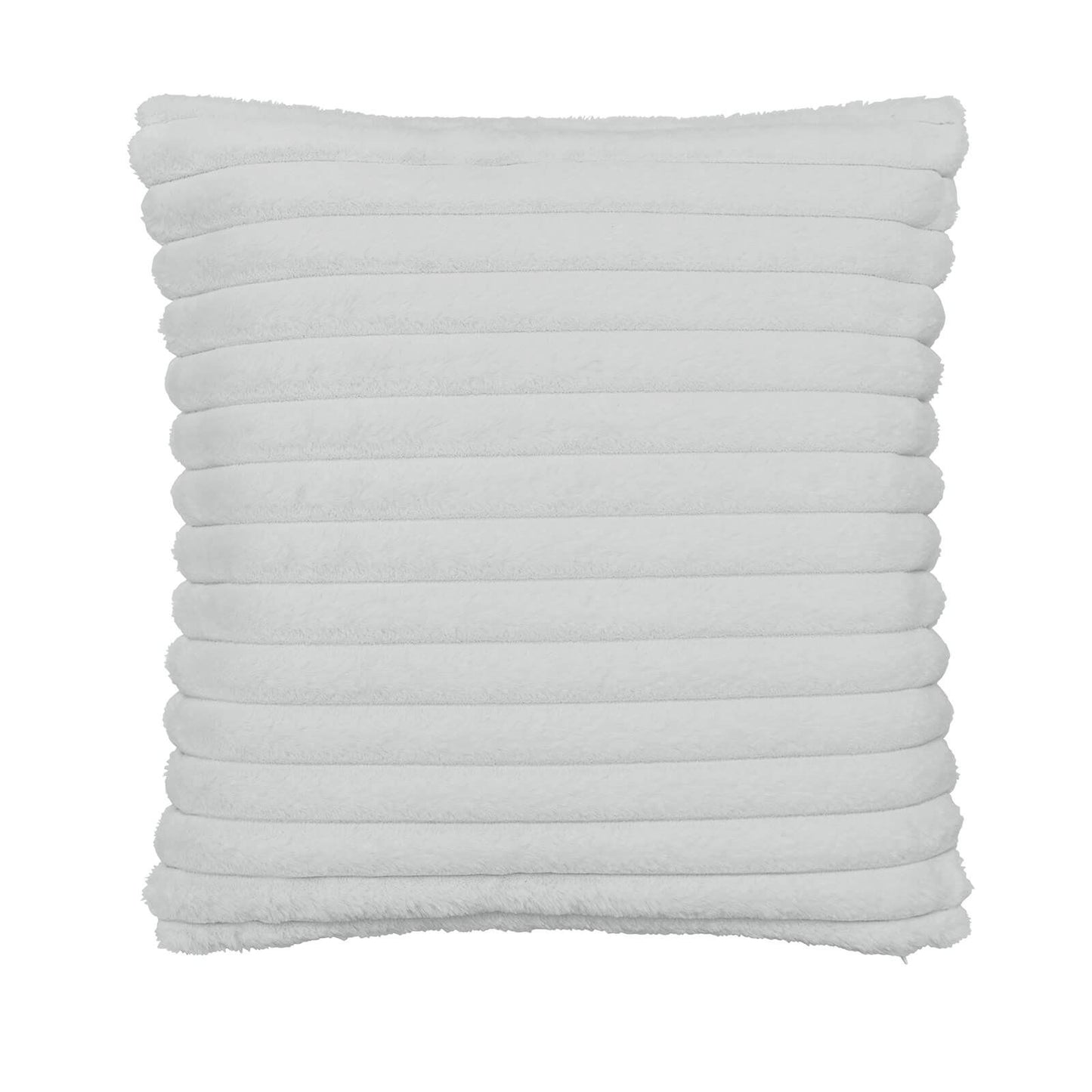Cosy Ribbed Faux Fur Soft Touch Cushion Grey