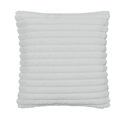 Cosy Ribbed Faux Fur Soft Touch Cushion Grey