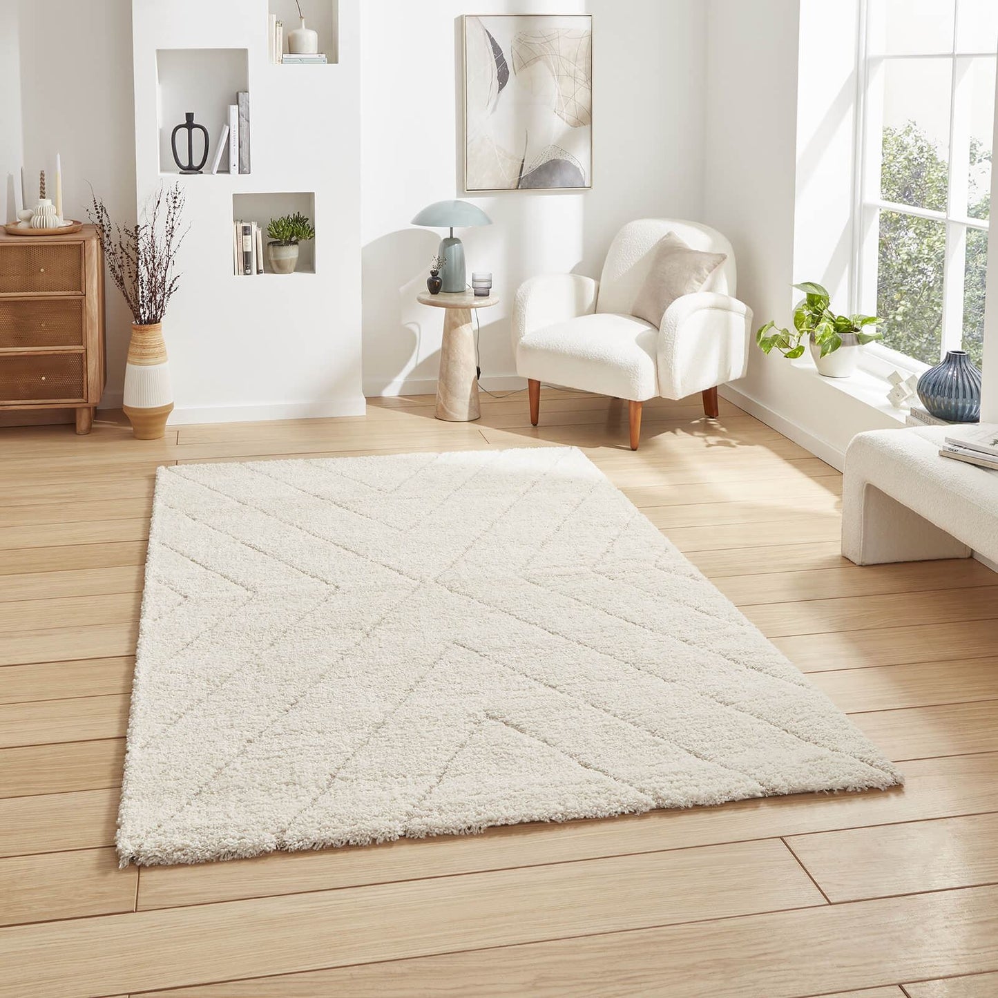 Ideal Shaggy 80362 Cream Berber Rug