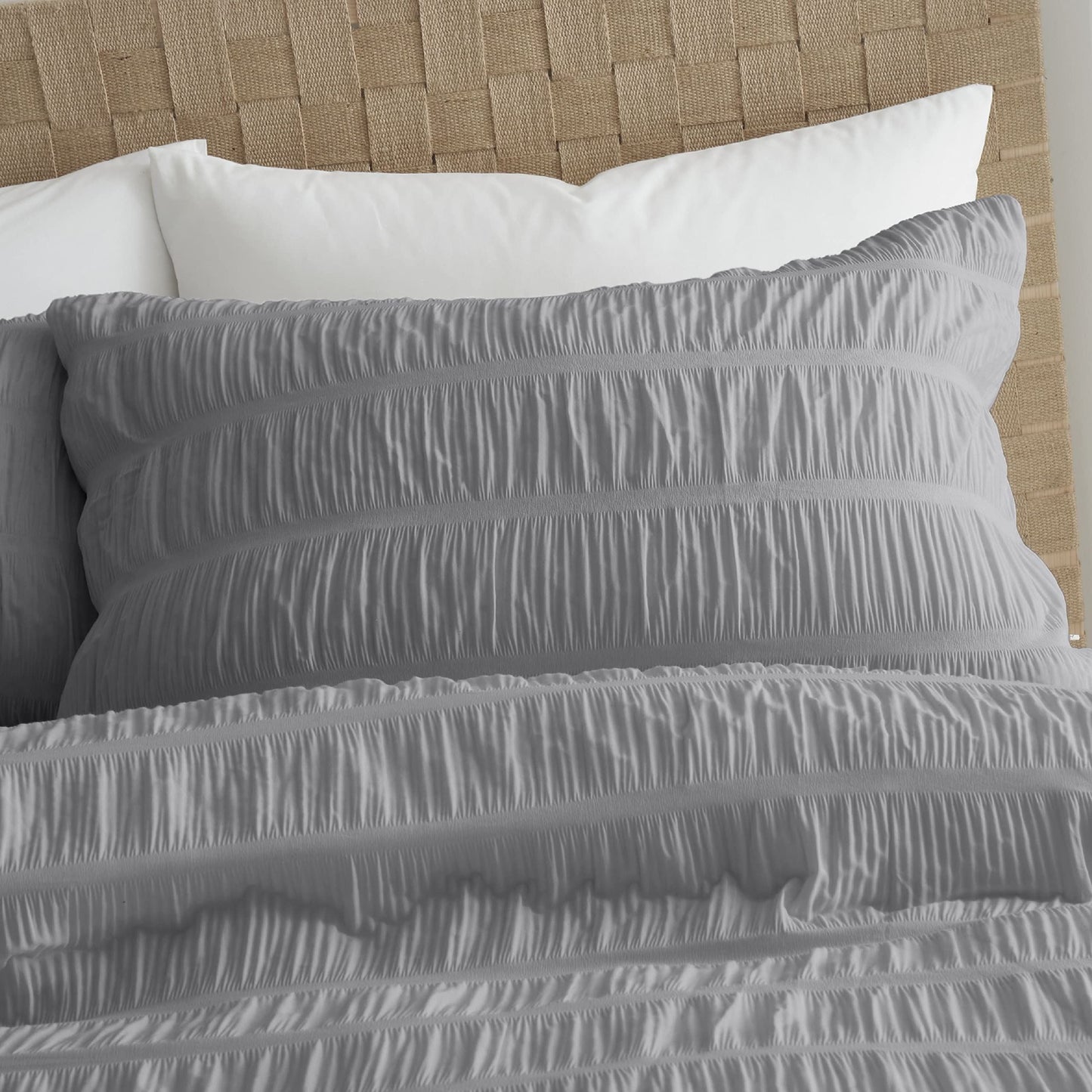 Seersucker Grey Duvet Set