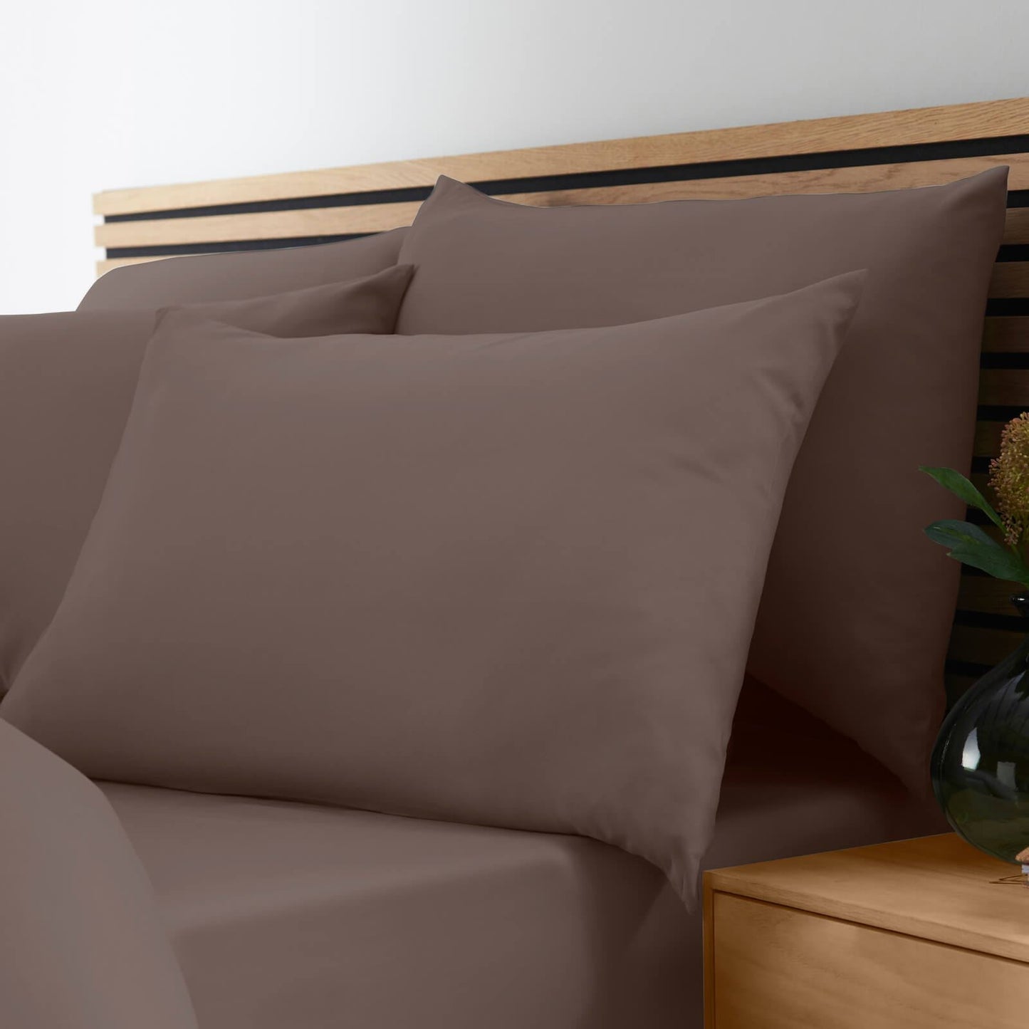 Catherine Lansfield Non-Iron Bedding Duvet Cover Set Chocolate