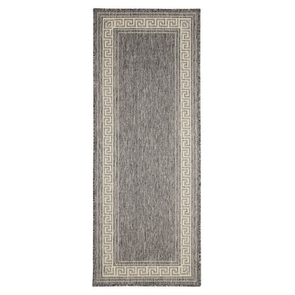 Flatweave Gel Greek Key Steel Grey Rug