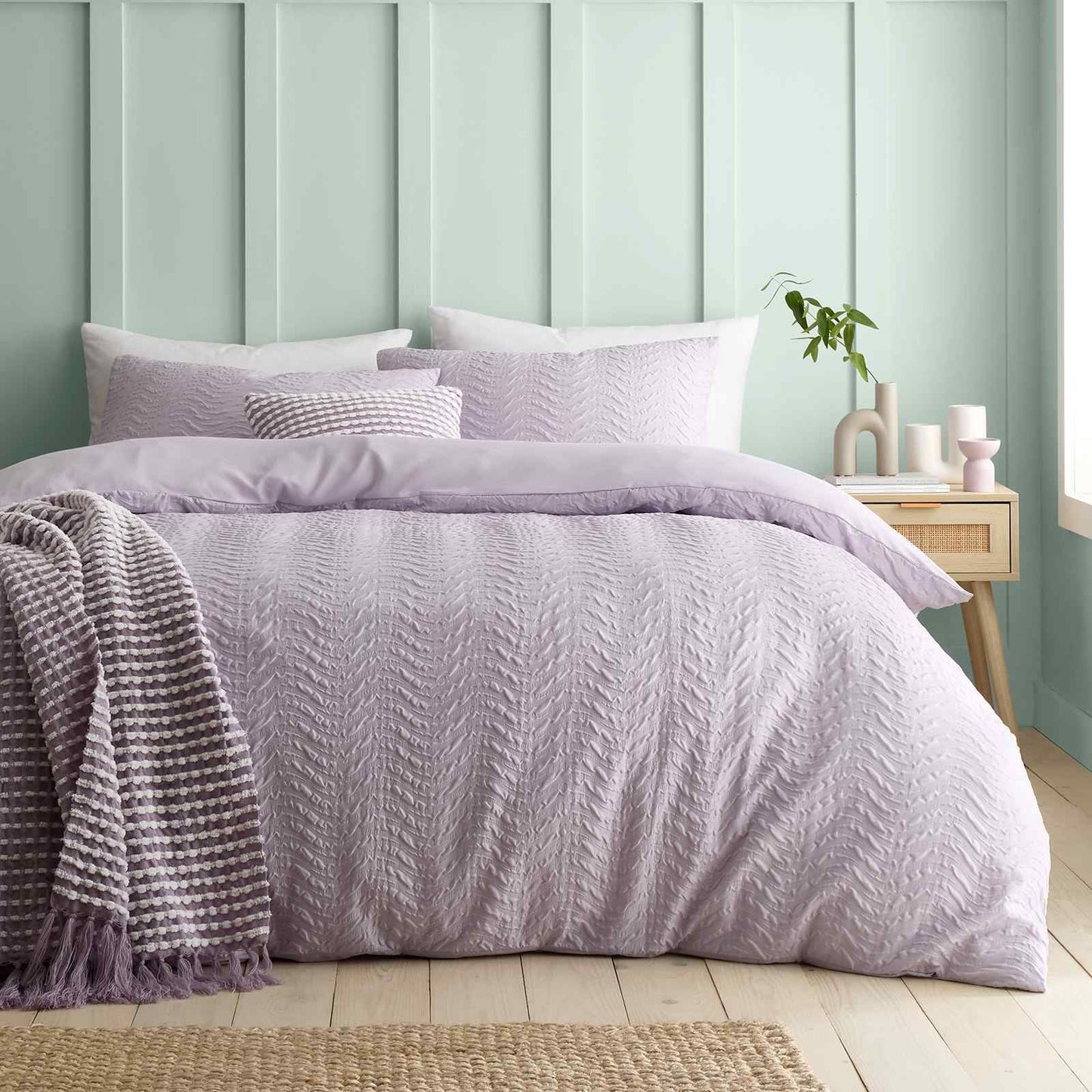 Heatset Wave Lilac Duvet Cover Set