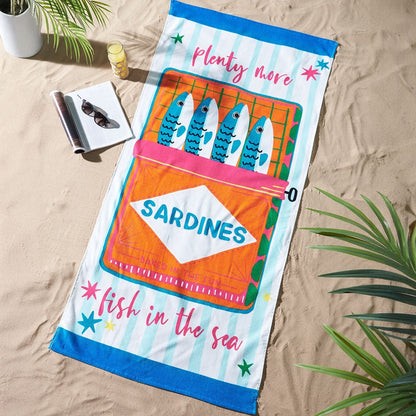 Catherine Lansfield Sardines Blue Towel - Beach