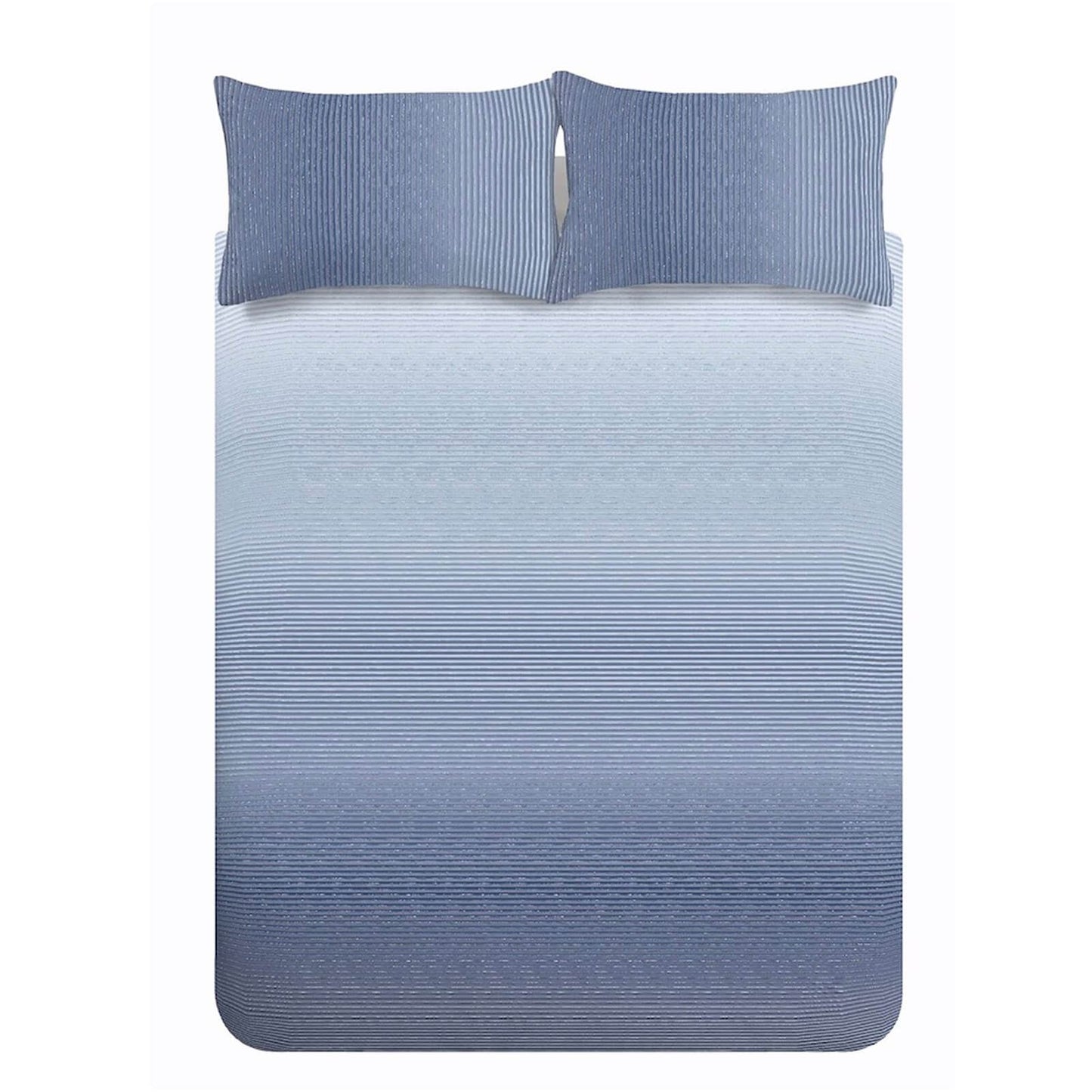 Graded Stripe Blue Duvet Cover Set