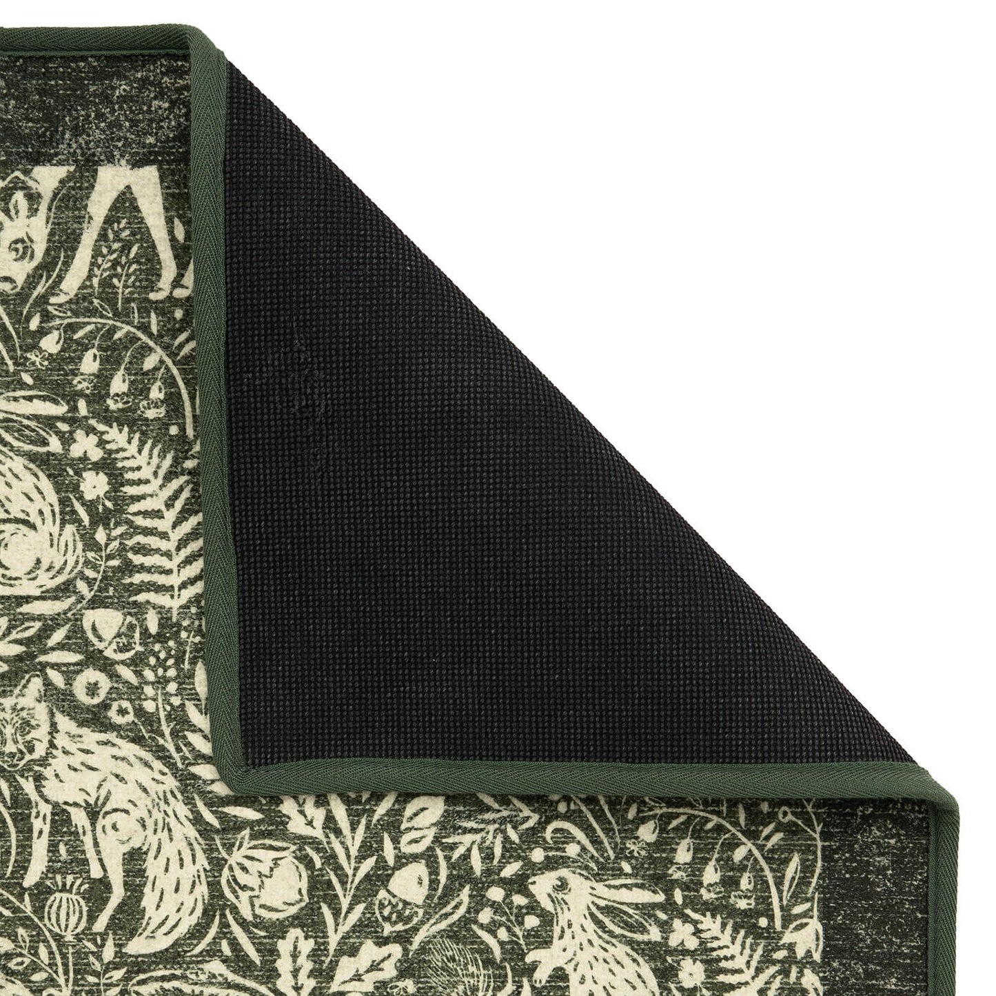 Hug Rug Eco-Washable Whimsical Woodland Green 75x220