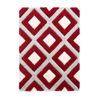 Olympia GR224 Grey/Red Shaggy Rug