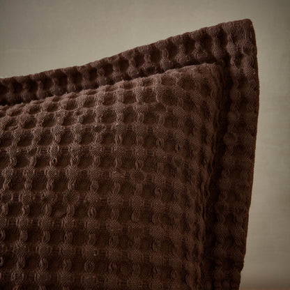 Pineapple Elephant Jaipur Chunky Waffle Printed Cotton Cushion Chocolate - 30x50cm