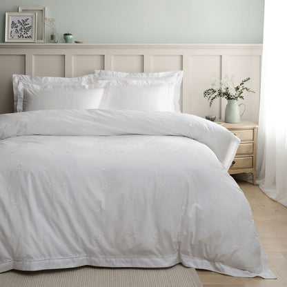 Lottie Embroidery White Duvet Cover Set