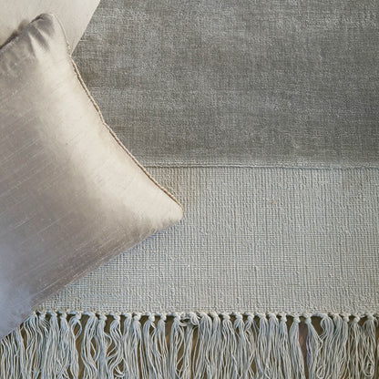 Karma Tassels Cloud Grey Plain Rugs