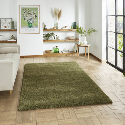 Sierra 9000 Olive Plain Shaggy Rug