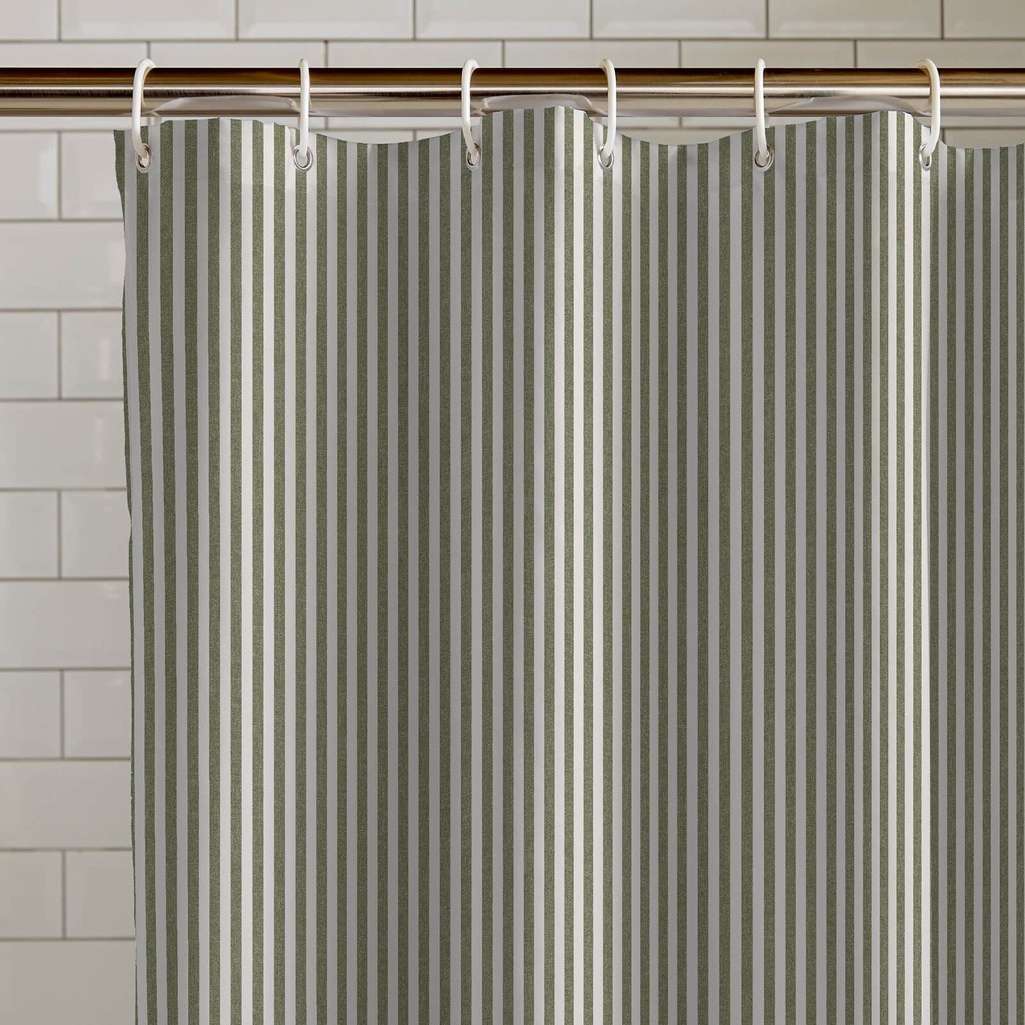 Timeless Stripe 180x180cm Shower Curtain Green