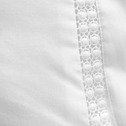 Bianca Oxford Lace Trim White Duvet Cover Set