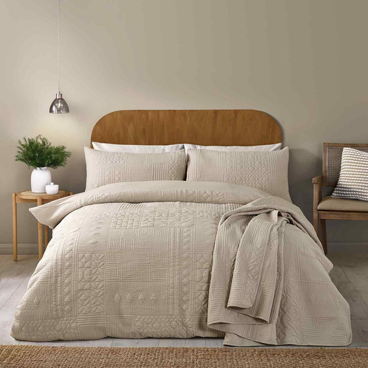 Folkstone Geo Natural Duvet Cover Set