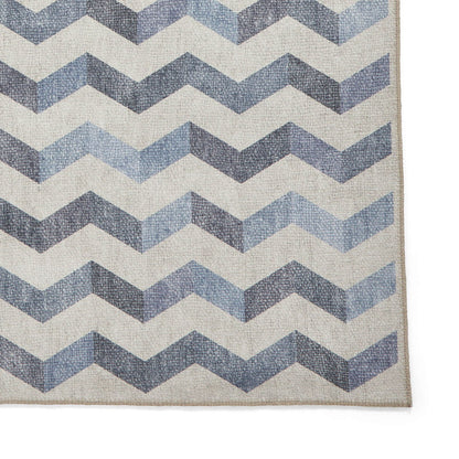 Coral H1059 Blue  Modern Washable Rug