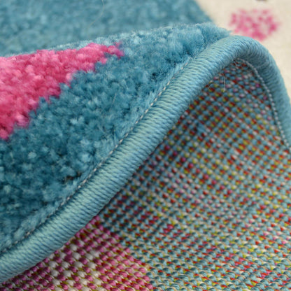 Colour Pop Unicorn Kids Multi Rug - 100 X 100cm (3ft 2" x 3ft 2")