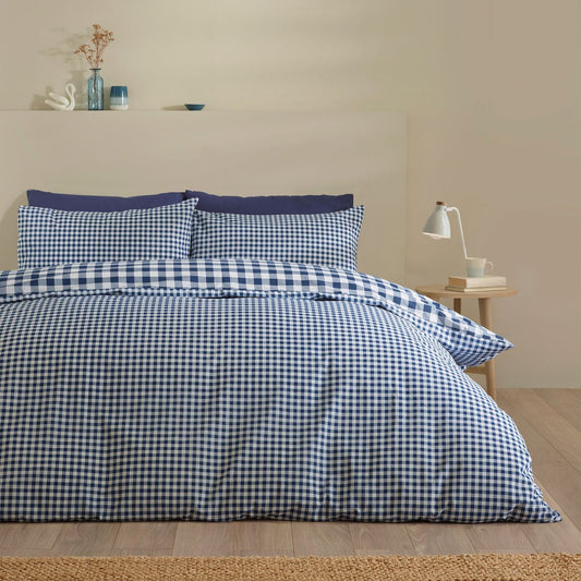 catherine-lansfield-bamford-gingham-check-navy-blue-duvet-cover-set