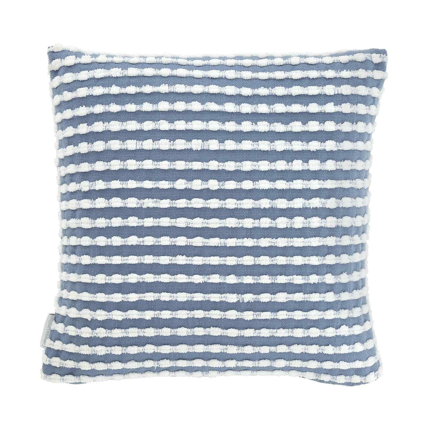 Stab Stitch Blue Cushion