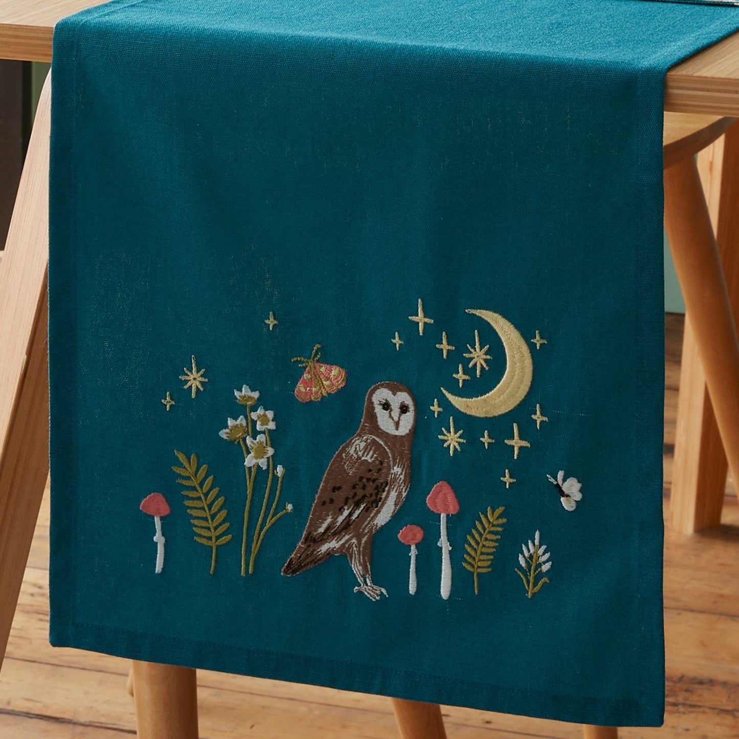 Catherine Lansfield Enchanted Twilight Animals Cotton Dining Table Runner Green - 33x220cm