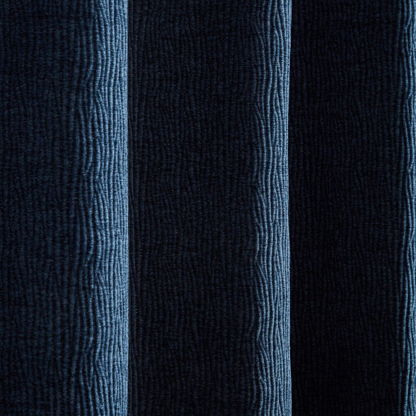 Catherine Lansfield Crinkle Chenille Lined Eyelet Curtains Two Panels Blue