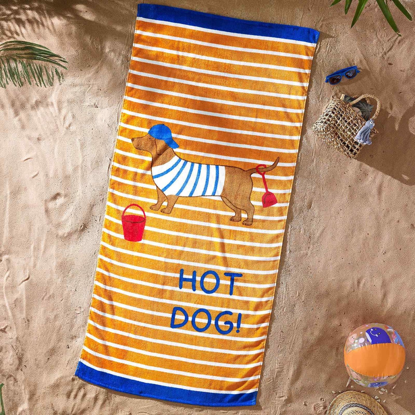 Hot Dog Orange Beach Towel