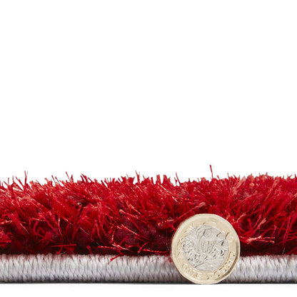 Olympia 2239 Grey/Red Shaggy Rug