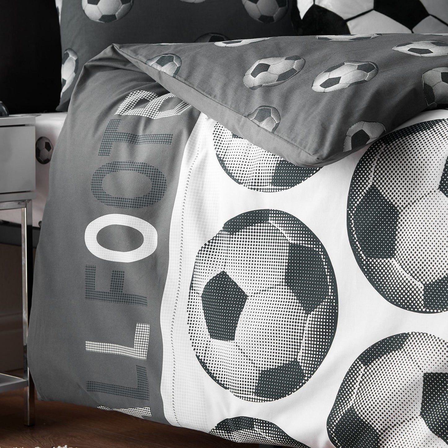 Catherine Lansfield Football Grey Duvet Cover Set