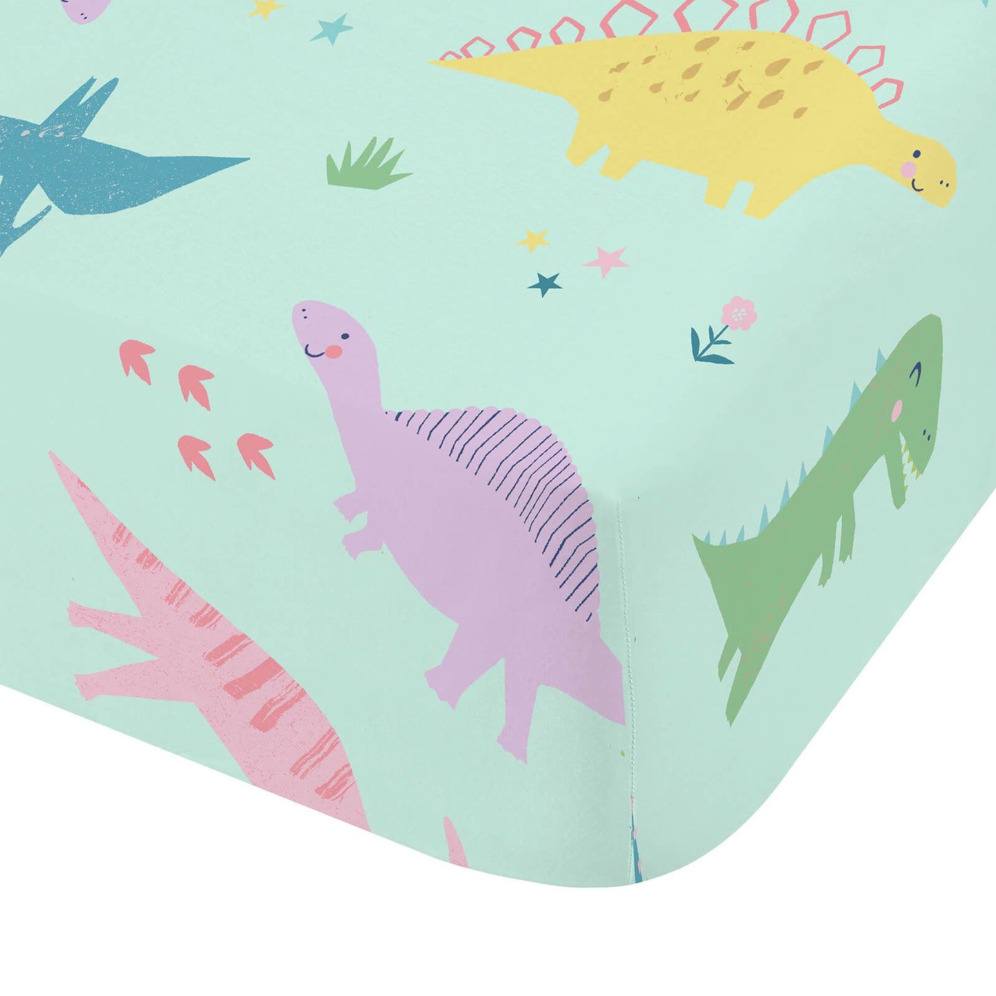 Dinosaur Friends Blue Fitted Sheet